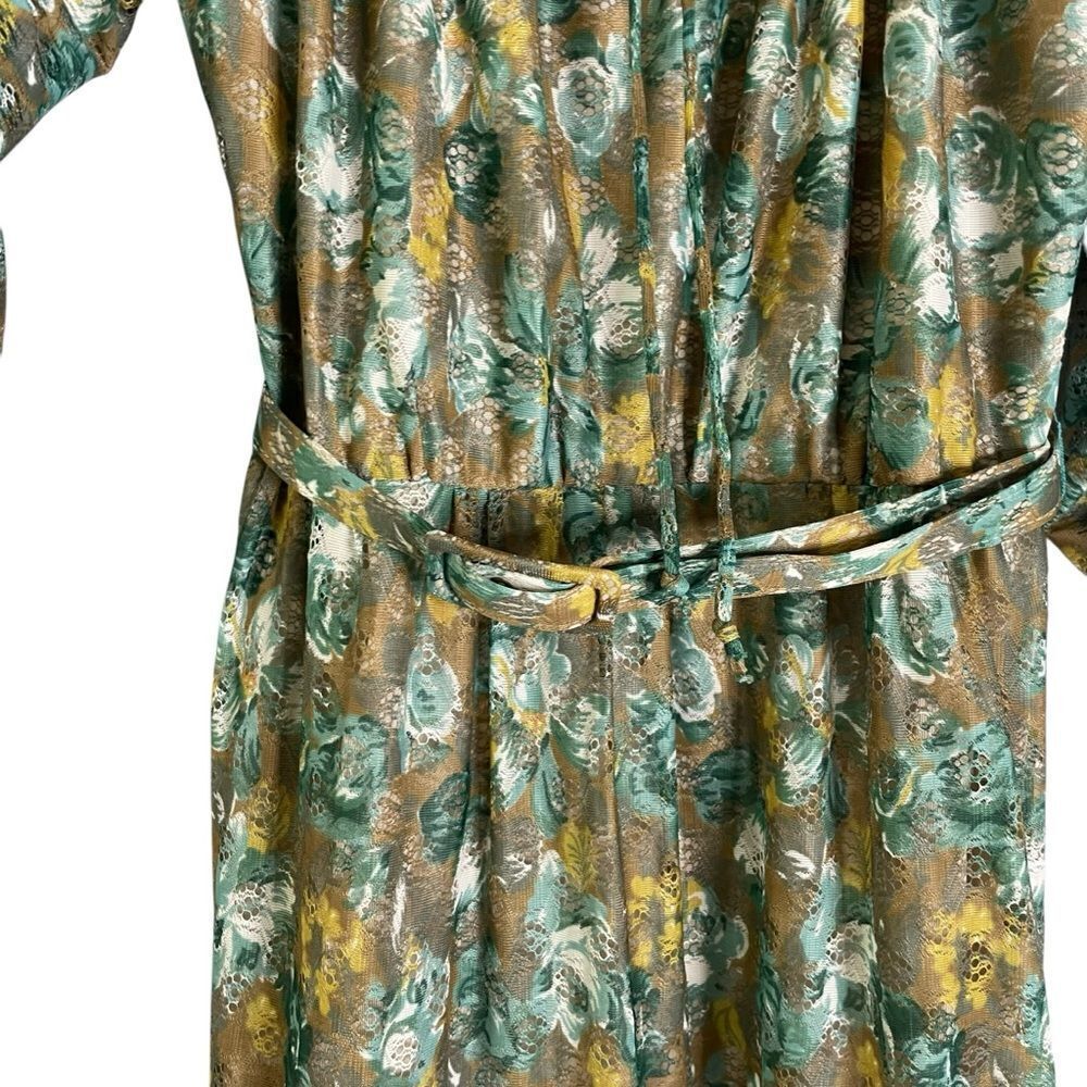 Vintage Kati for Laura Phillips 1970s Maxi Dress Green Blue Floral 12 - Picture 5 of 13